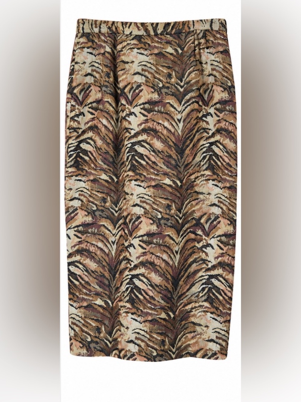 Vintage Kristina Louise KB Tapestry Pleated Maxi Skirt Stretch Waist
